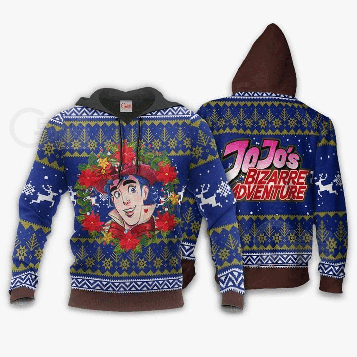 Jonathan Joestar Ugly Christmas Jojo's Bizarre Adventure Anime Manga For Men And Women 3d Hoodie Zip Hoodie