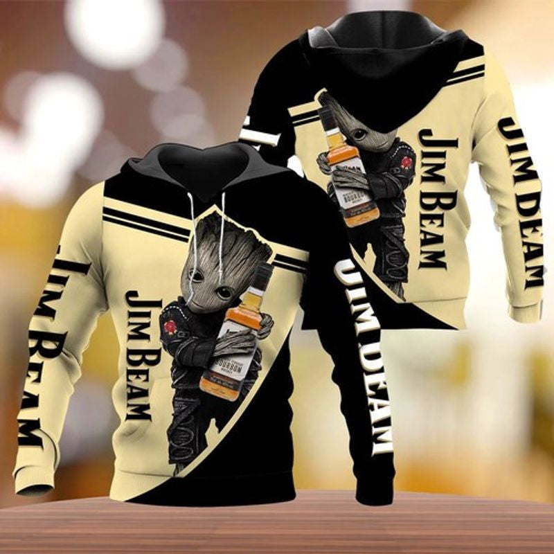 Groot Official Jim Beam Bourbon Whiskey3 3d Hoodie