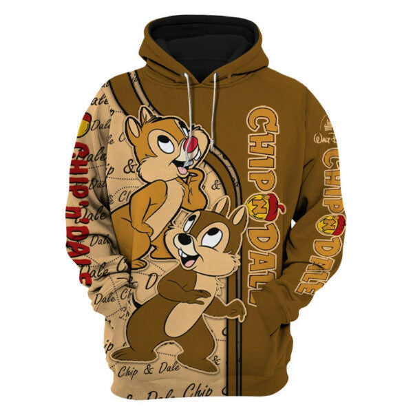 Chip 'n' Dale Disney Fan Gift, Grumpy Dwarf Stylist Unisex Cartoon Graphic Outfits Gift Aop Hoodie, Zip Hoodie 1599