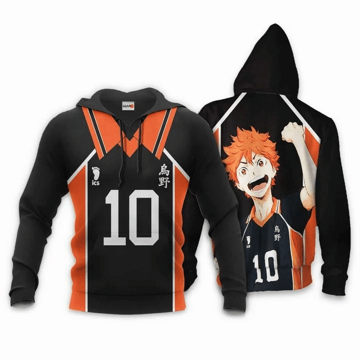 Shoyo Hinata Karasuno Anime Manga Haikyuu Number 10 For Men And Women 3d Hoodie Zip Hoodie