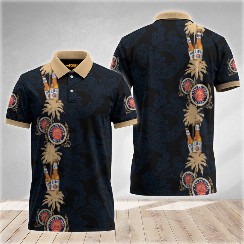 Tropical Miller Lite Is With You Polo Shirt